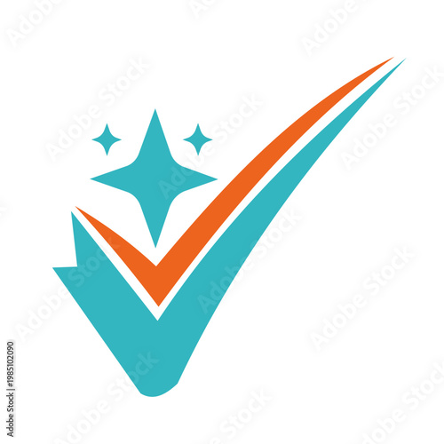 A vector illustration design of a logo with a cleanliness theme. It features a blue and orange color combination. Suitable for logos, companies, banners, icons, and websites.