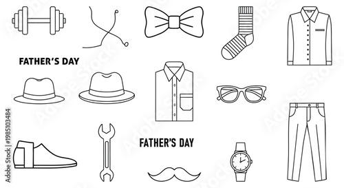 Father's day celebration stylish icons for dads ties hats shoes more
