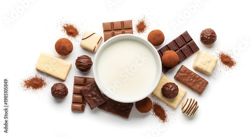 Chocolate Assortment with Hazelnuts and Milk.
