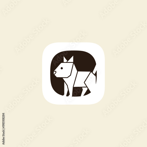 Geometric Dog Logo Design Abstract Art.