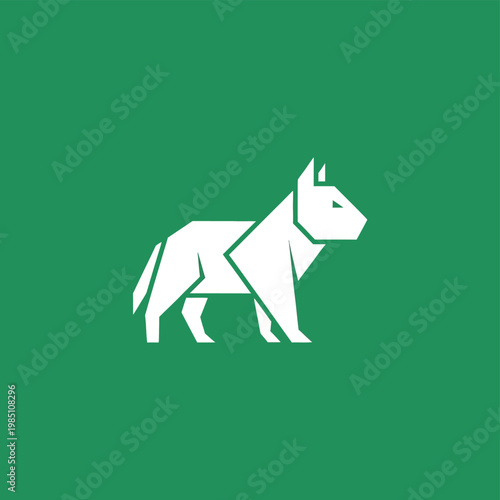 Geometric Origami Style White Wolf Illustration.