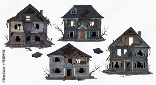 Natural Disaster Flooded Houses Climate Change Damage