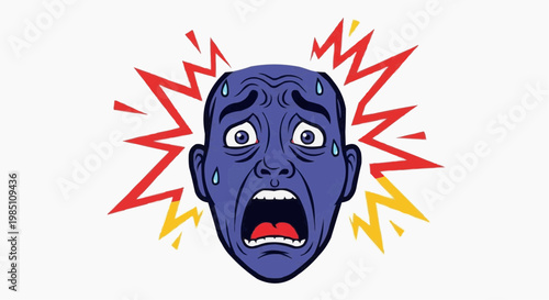 Fear Emotion Anxiety Shocked Face Expression Illustration