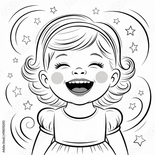Cute Little Girl With a Playful Expression for Kids and Adults