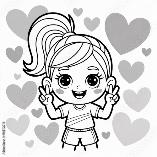 Cute Little Girl With a Playful Expression for Kids and Adults