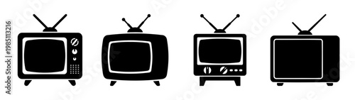 Vintage television sets antique tv collection retro television vector illustration design set