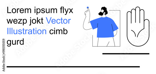 Graphic design, branding, communication, conceptual art, marketing visuals, educational materials. A man holding an object with a hand symbol and minimal text layout. Branding and communication