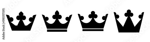 Vector art illustration of four royal crowns for design projects and creative artwork needs royalty theme