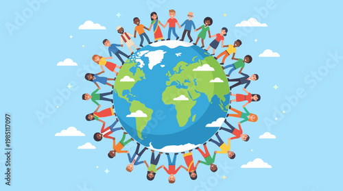 Diverse People Holding Globe.