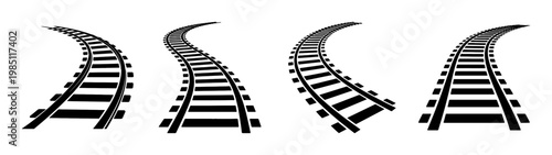 Find train tracks vector illustration railway track design element railroad tracks clip art graphic image