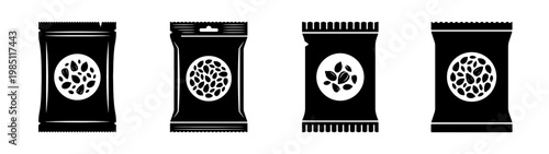 Stock vector of black and white sugar packets single use sweetener packaging design template mockups