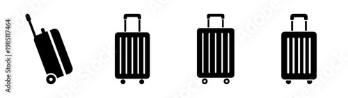 Travel luggage suitcase vector illustration set for vacation and business trip packing needs