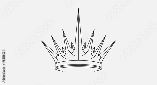 Elegant Crown Line Art Icon, Royal Symbol, Simple Minimalist Design