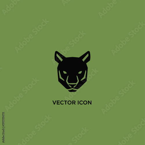 Black Panther Head Vector Icon Graphic Design.