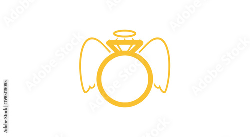 Wallpaper Mural Golden Angel Ring with Halo and Wings, Symbol of Love and Purity Torontodigital.ca