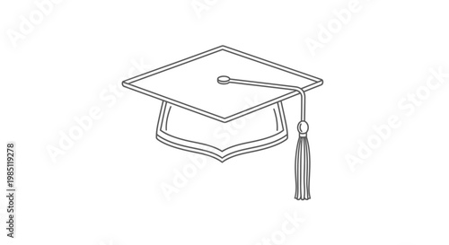 Wallpaper Mural Graduation Cap Icon - Line Art Symbol of Education and Achievement Torontodigital.ca