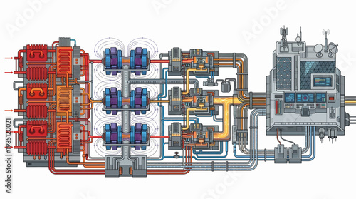 Detailed diagram of industrial machinery system.