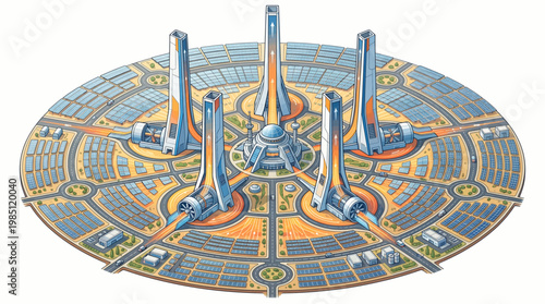 a colorful illustration of a futuristic spaceship.