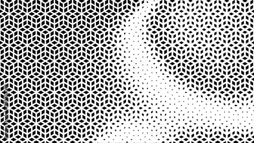 Geometric pattern diamonds on a white background. Seamless fade out hipster pattern. Hipster Fashion Design Print. Hexagon halftone Effect Business Background. T shirt Triangle premium pattern.