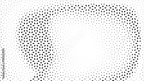 Geometric pattern of black diamonds on a white background. Seamless fade out hipster pattern. Hipster Fashion Design Print. Hexagon halftone Effect Business Background.  T shirt Tile Triangle pattern.