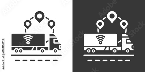 Logistics Network Icon Set Vector Collection Isolated In Black And White