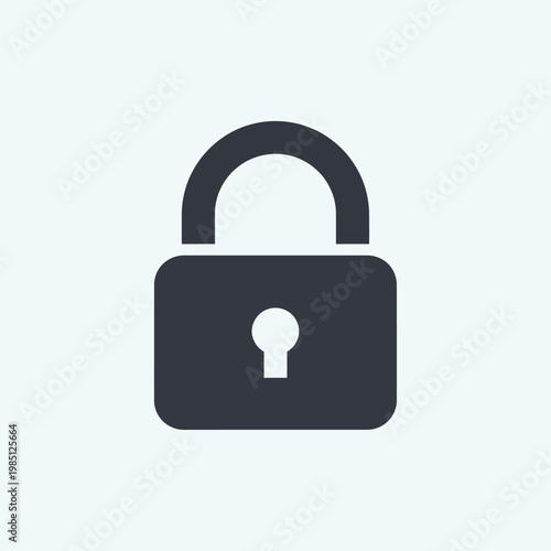 Simple Dark Gray Padlock Icon on Light Background.