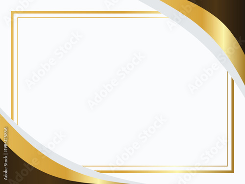 Elegant golden border frame design with copy space, perfect for certificates, awards, invitations, and formal documents, exuding sophistication and prestige
