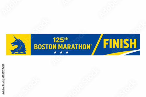 Boston Marathon Finish Line Banner Vector