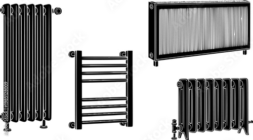 Radiator icon collection. Vector design pack
vector silhouette illustration isolated on white background 