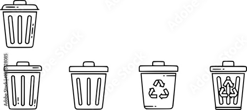 Trash icon for web, design. Linear illustrations, editable strokes
vector silhouette illustration isolated on white background 