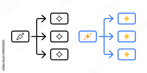 Bild auf Leinwand Task splitting process symbol