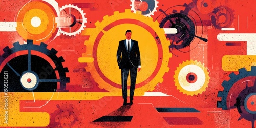 Business automation concept for modern innovation and corporate technology 