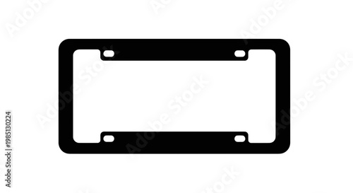 Valokuva Blank Black License Plate Frame, Empty Car Tag Holder, Isolated on White Backgro
