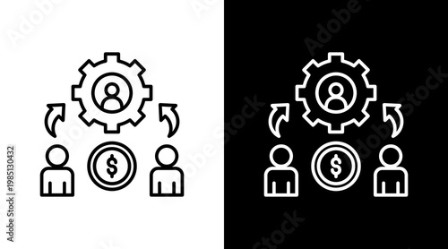Escrow Service Outline White Icon Set Design