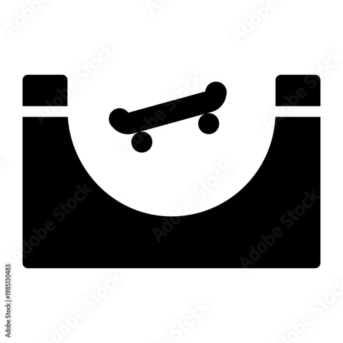 skate park glyph icon. ramp facility. extreme sports. urban park.