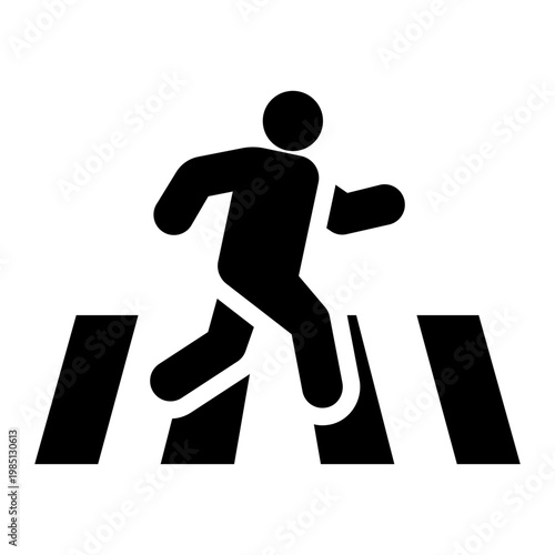 crosswalk glyph icon. pedestrian path. road safety. street walking.