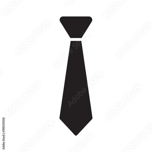 Black Tie Necktie Isolated on Transparent Background for Business Attire and Corporate Fashion Design