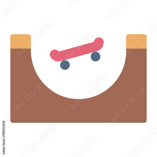 skate park flat icon. ramp facility. extreme sports. urban park.