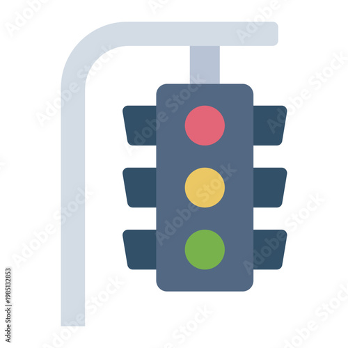 traffic light flat icon. signal device. road control. city street.