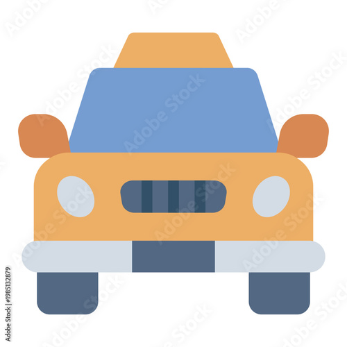 taxi flat icon. cab vehicle. passenger transport. urban mobility.