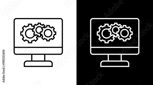 Beta Feature Outline White Icon Set Design