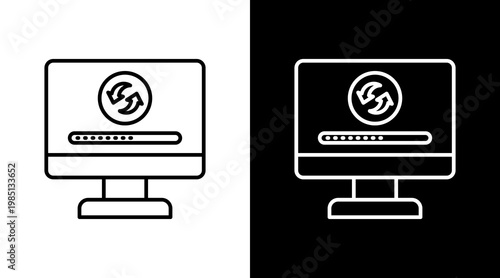 Version Update Outline White Icon Set Design