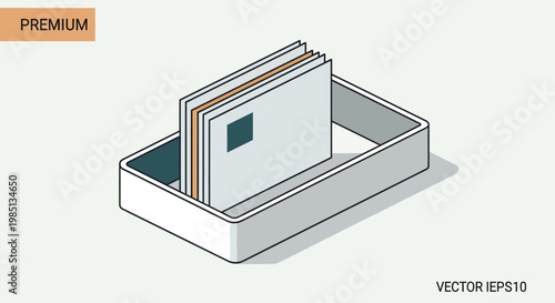 Stack of Cards in Card Holder.