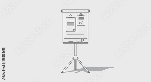 Flipchart on a stand indoors.