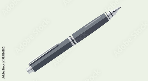 Gray Fountain Pen with Silver Accents.