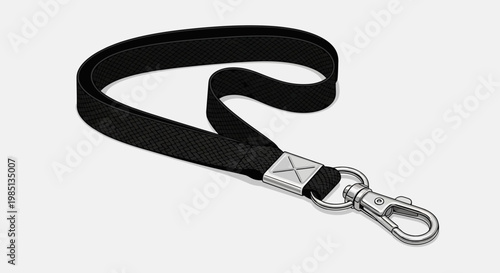 Black Lanyard with Metal Clip.