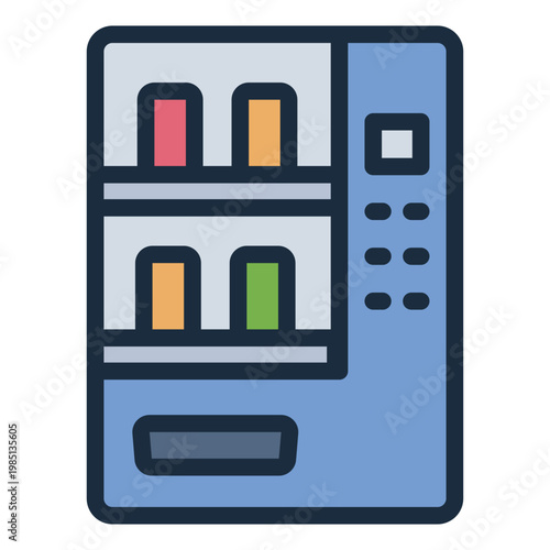 vending machine filled line icon. snack dispenser. automated retail. public lobby.
