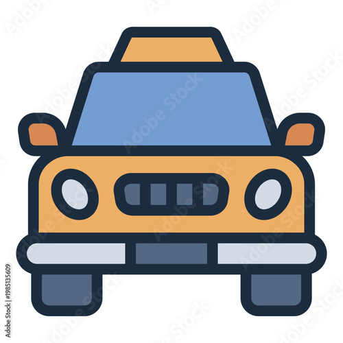 taxi filled line icon. cab vehicle. passenger transport. urban mobility.