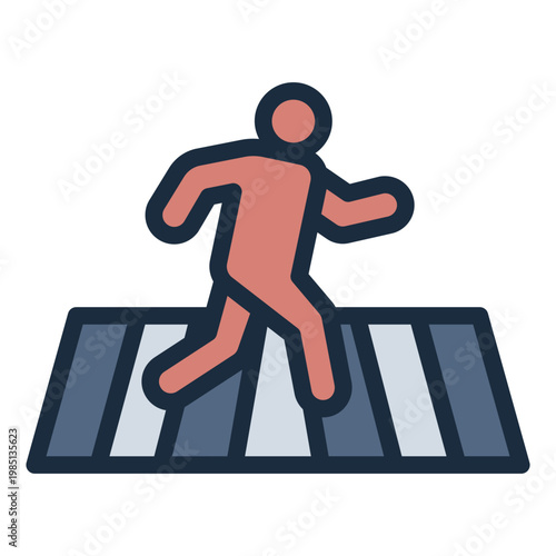 crosswalk filled line icon. pedestrian path. road safety. street walking.