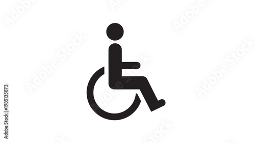 Wheelchair Accessibility Symbol Inclusive Disability Access Icon Isolated on Transparent Background